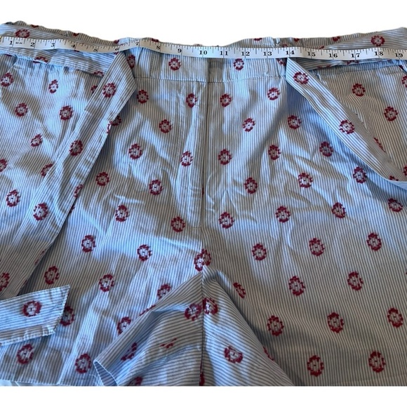 LOFT Sun Dot Tie Waist Nautical Stripe with Embroidery Size 14 NWOT Blue Coral - Picture 12 of 15